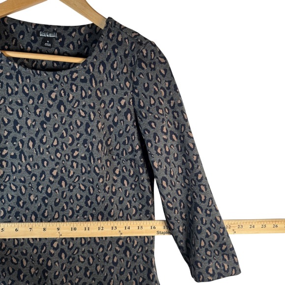 Nicole Miller Original Women's S Chic Leopard Print Stretch Knit Shift Dress - Picture 7 of 8